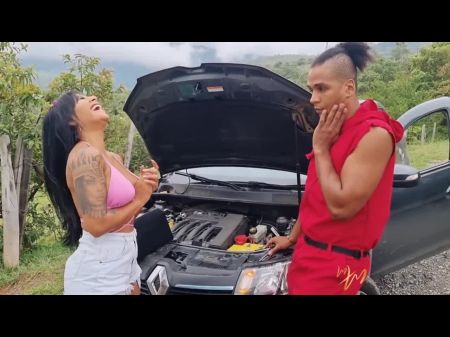 teen girl seduce mechanic for repairing her car