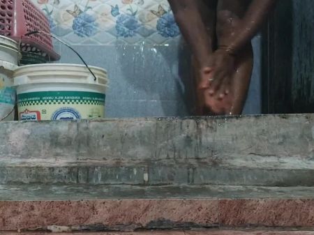 village aunty hot bath